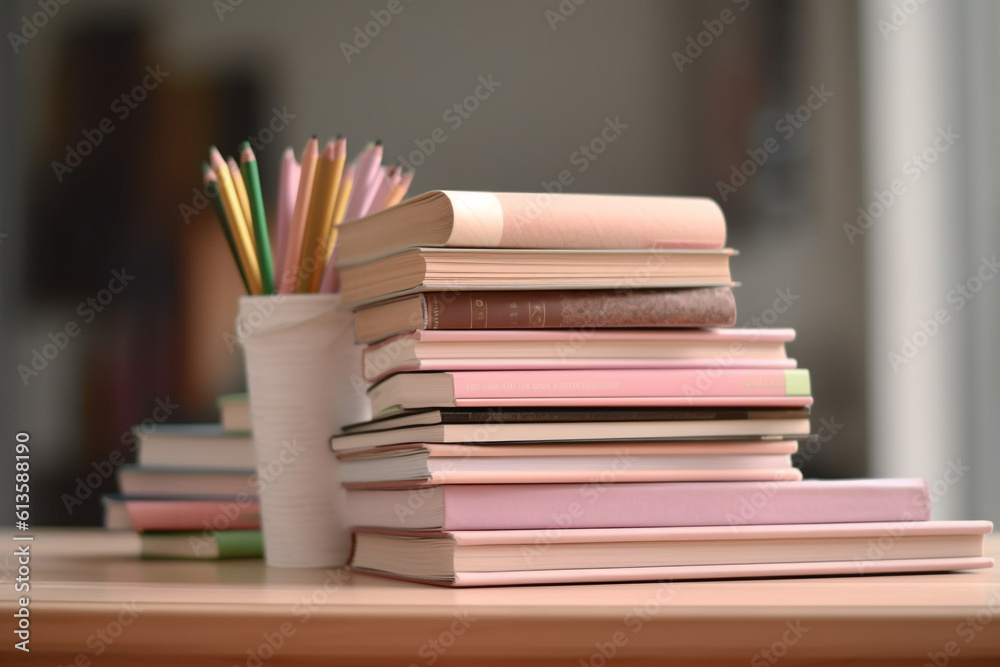 Back to school concept, stationary on the desk. High quality photo Back to school concept, stationary on the desk. High quality photo