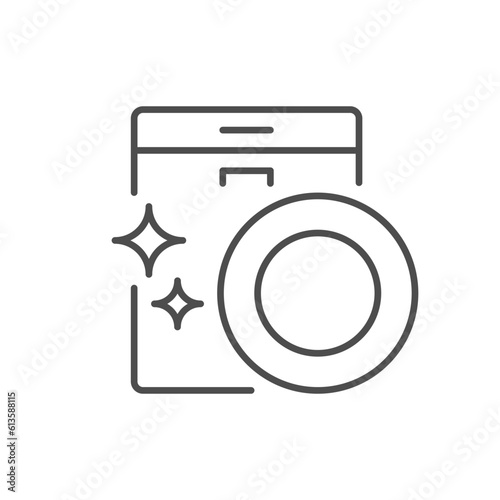 Dishwasher machine line outline icon