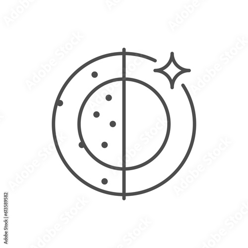 Plate cleaning line outline icon