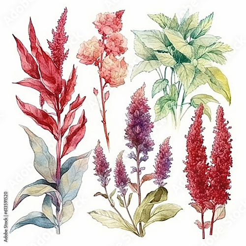Wallpaper Mural Collection of  watercolor Amaranthus Torontodigital.ca