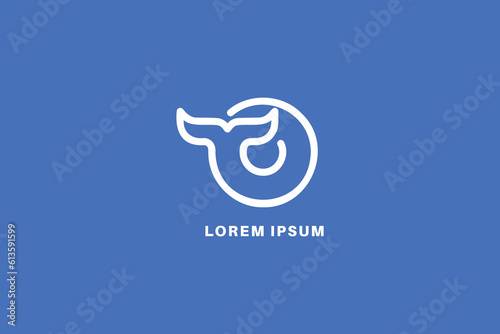 letter O fish tail illustration logo design modern style creative golden wordmark design illustration, o shark tail, 