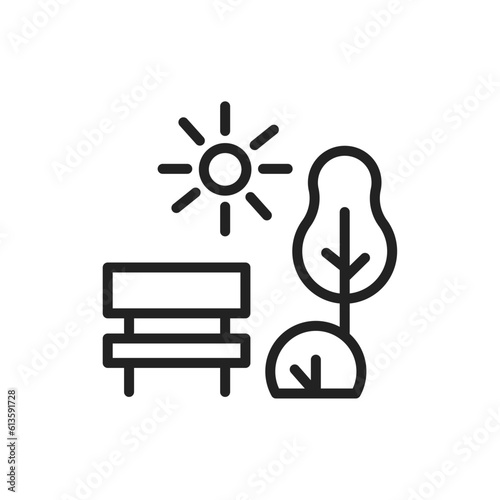 Public park color line icon. Isolated vector element.