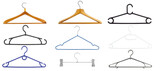 set of clothes hanger, empty clothes hanger isolated from background