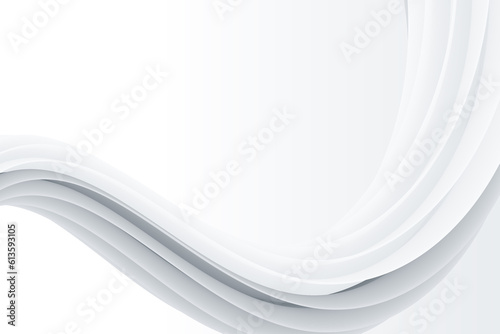 3d white and gray fluid gradient wave for website, banner, presentation. Abstract gradient background with liquid wavy shape. Vector illustration.