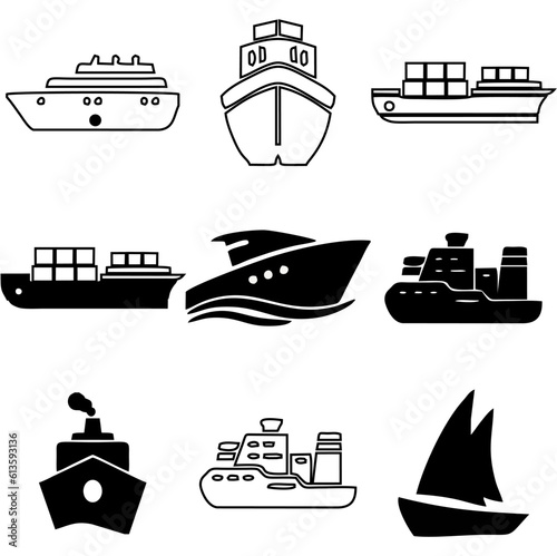 ship icons illustration vector. sign symbol