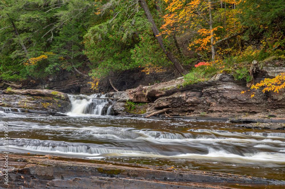 Cascading Water of the Presque Isle River in Michigan