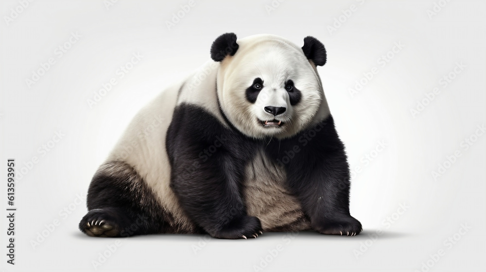 Giant panda isolated on white background. 3D illustration. (AI generated) Giant panda isolated on white background. 3D illustration. (AI generated)