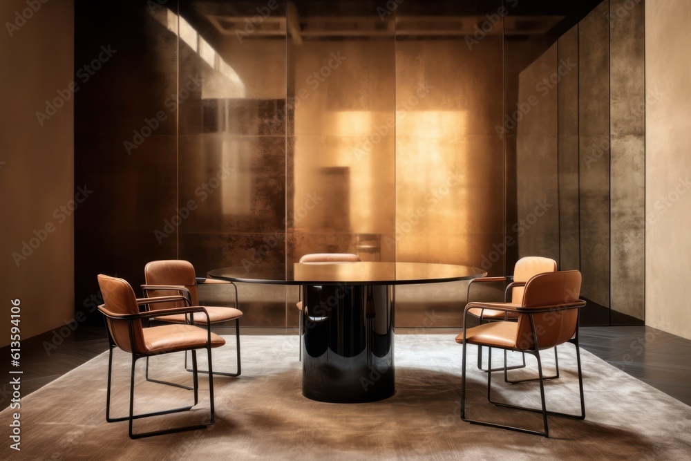 Dining room details. 3d render of luxurious dining room table with chairs and wooden details. Elegant interior design 3d render generative ai Dining room details. 3d render of luxurious dining room table with chairs and wooden details. Elegant interior design 3d render generative ai