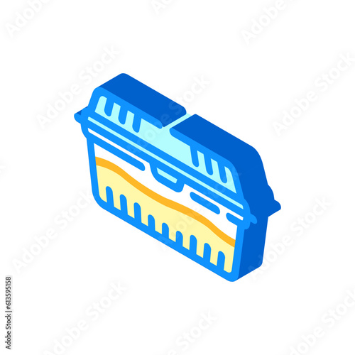 lunch box plastic meal isometric icon vector. lunch box plastic meal sign. isolated symbol illustration