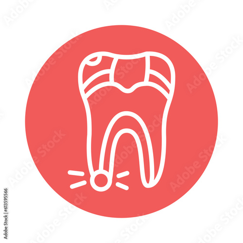Pulpitis line icon. Isolated vector element.