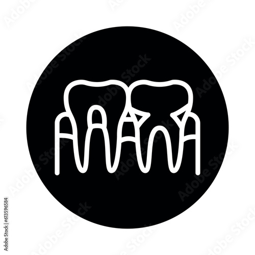 Periodontal disease line icon. Isolated vector element.