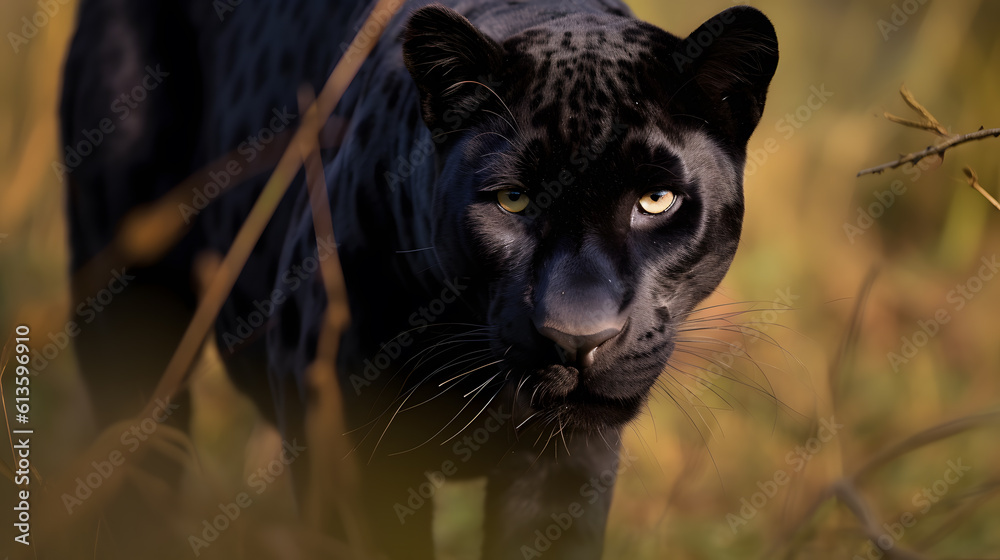 Close up of a black panther