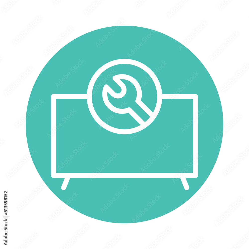 Repair tv line icon. Handyman service.Isolated vector element. Repair tv line icon. Handyman service.Isolated vector element.
