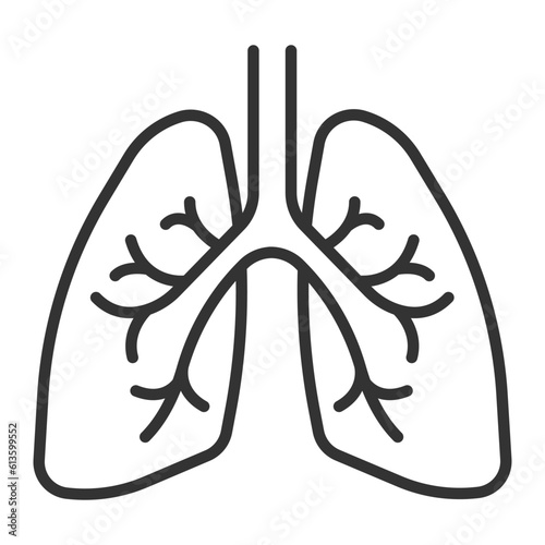 Human lungs icon isolated on white background. Vector illustration.