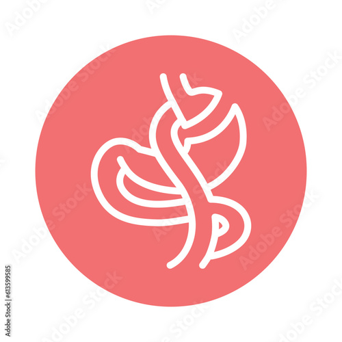 Gastric bypass (Roux-en-Y) line icon. Isolated vector element.