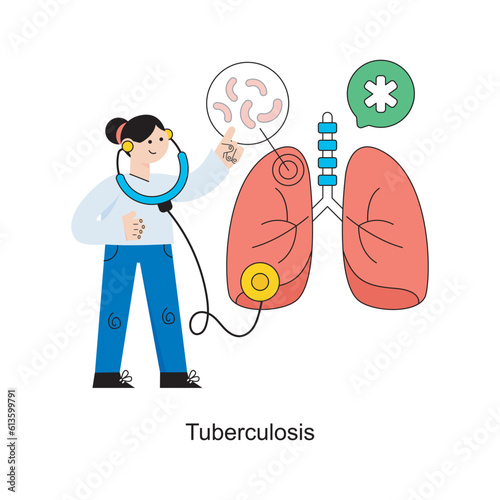 Tuberculosis Flat Style Design Vector illustration. Stock illustration