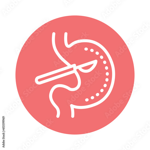 Stomach surgery line icon. Isolated vector element.
