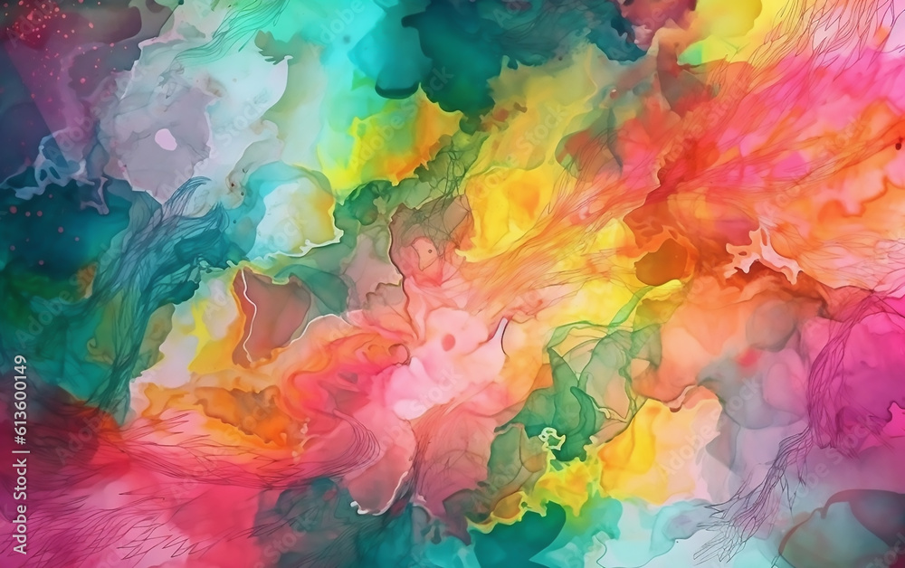 Abstract watercolor colorful background. Generative AI technology.