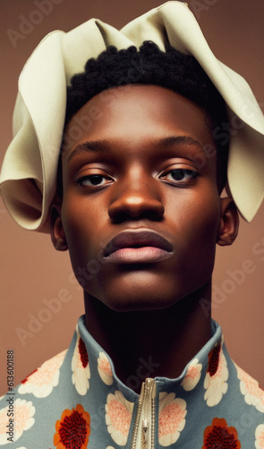 Stylish black man high end fashion portrait