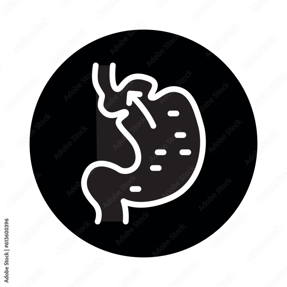 Hiatal hernia line icon. Isolated vector element. Hiatal hernia line icon. Isolated vector element.