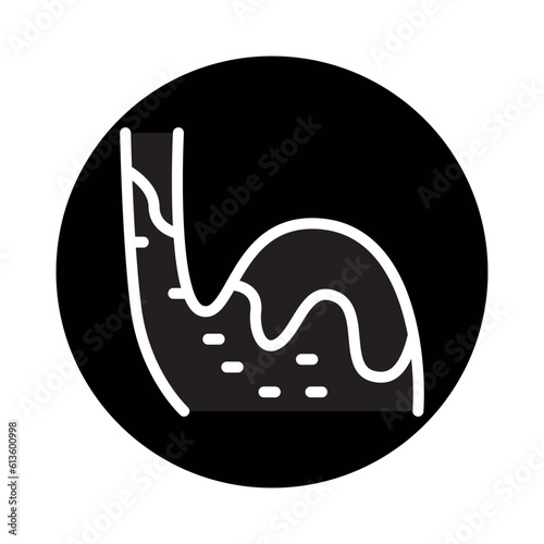 Gastroesophageal reflux disease line icon. Isolated vector element.