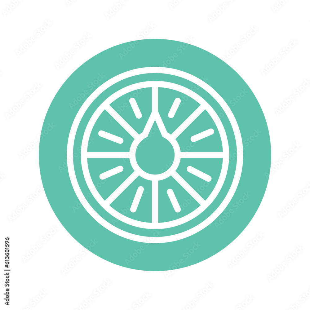 Fortune wheel line icon. Isolated vector element.