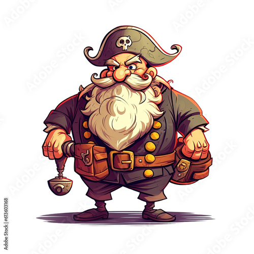  a cartoon character wearing a pirate hat and sporting a beard photo