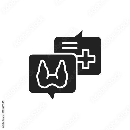 Consultation with doctor endocrinologist line icon. Isolated vector element.