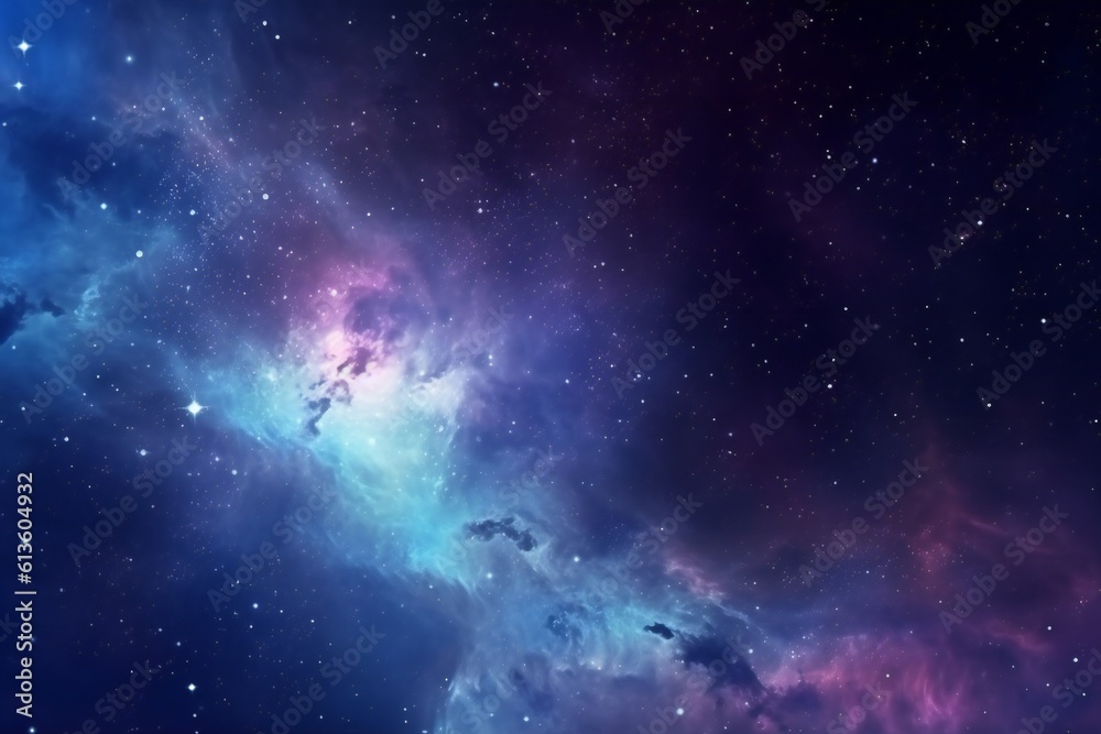 Space background with stardust and shining stars. Realistic colorful cosmos with nebula and milky way. Blue galaxy background. Beautiful outer space. Infinite universe Generative AI Space background with stardust and shining stars. Realistic colorful cosmos with nebula and milky way. Blue galaxy background. Beautiful outer space. Infinite universe Generative AI