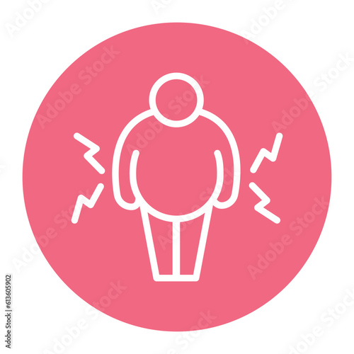 Cushing's disease color line icon. Isolated vector element.