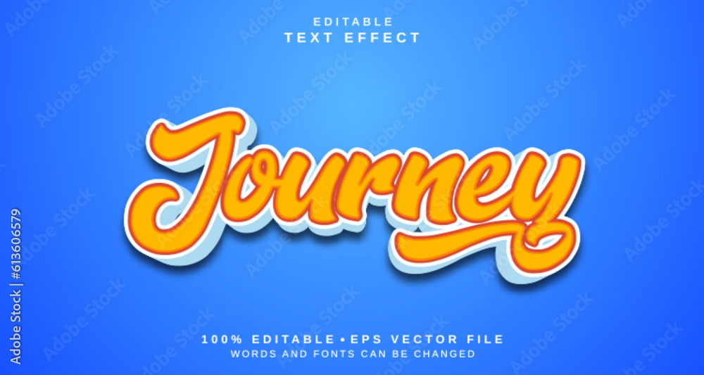 Editable text style effect - Journey text style theme.