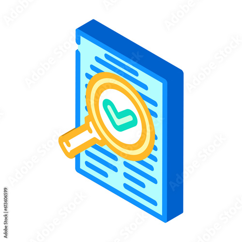 fact check news media isometric icon vector. fact check news media sign. isolated symbol illustration