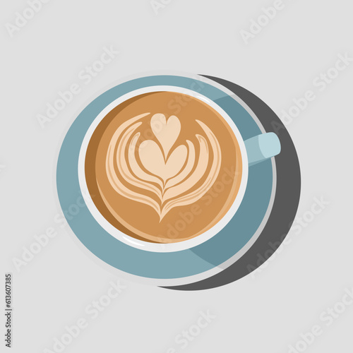 Vector illustration of a cup with cappuccino