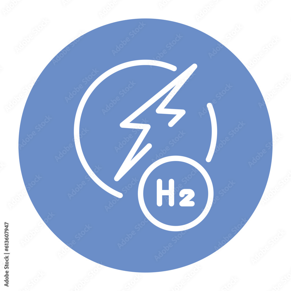 Energy H2 color line icon. Hydrogen energy. Isolated vector element. Energy H2 color line icon. Hydrogen energy. Isolated vector element.