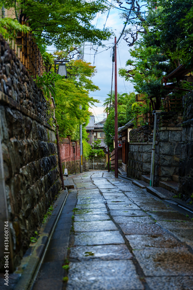 京都の伝統的な裏路地の風景