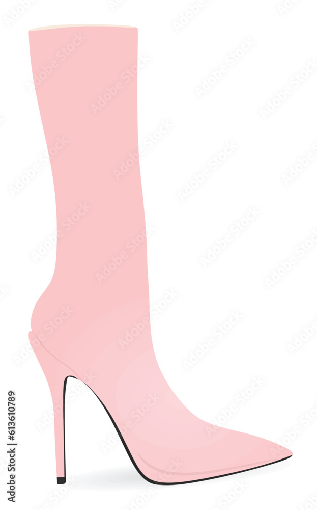 Women long boot. high heel. vector illustration Women long boot. high heel. vector illustration