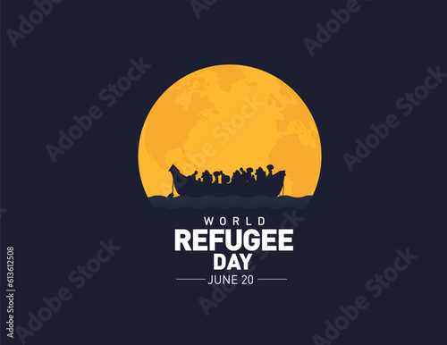 World Refugee day concept Vector Illustration. World refugee day campaign poster or awareness poster template. International Migrants Day concept.