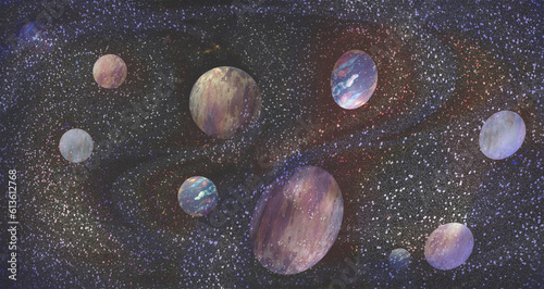 Planets.Planets, stars and galaxies in outer space, showing the beauty of space.