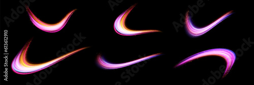 Neon light.Motion speed light lines.Colorful wave effect.Squiggle.Swirl curve effect.