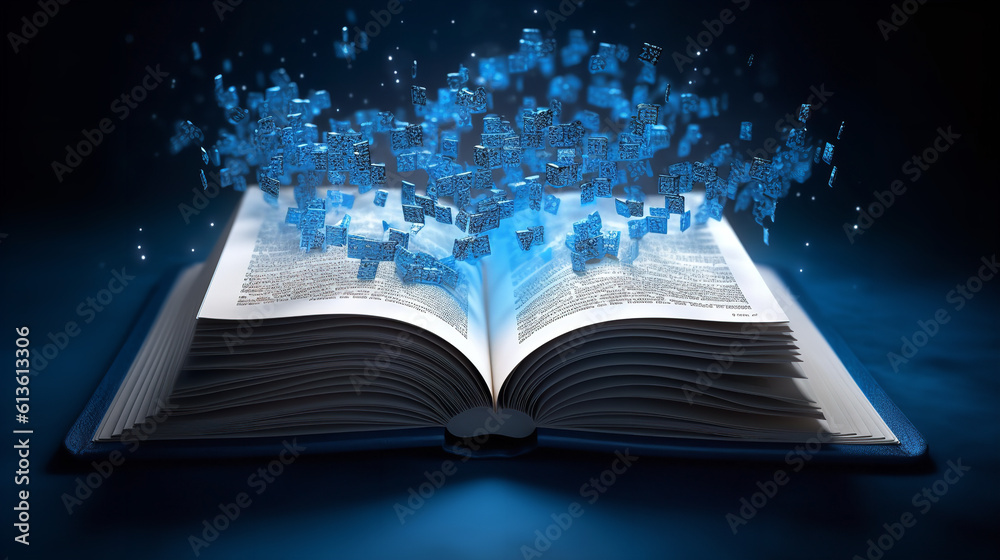 Fototapeta premium open book with glowing lights
