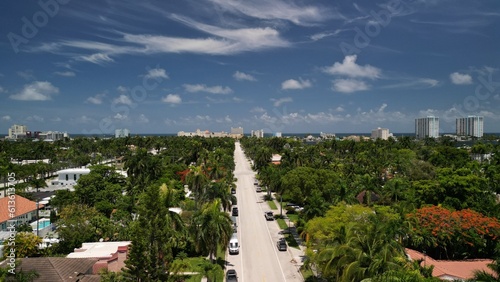 Aerial view of a South Florida oceanfront neighborhood