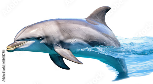 Dolphin isolated on the transparent background PNG. AI generative. © Monika