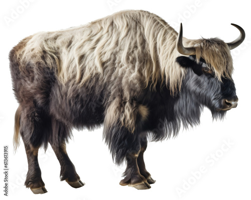 yak isolated on the transparent background PNG. AI generative.