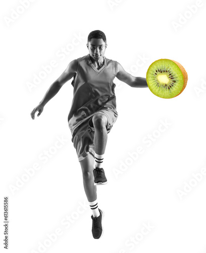 Jumping African-American ba...