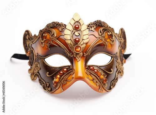 Carnival mask isolated on white background created with Generative AI technology. © pvl0707