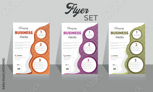  Corporate Creative Professional modern gradient identity  luxury  modern multipurpose official print ready simple standard stationery stylish  unique vector minimal a4 clean flyer Design set.
