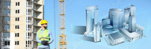 Male architect at construct...