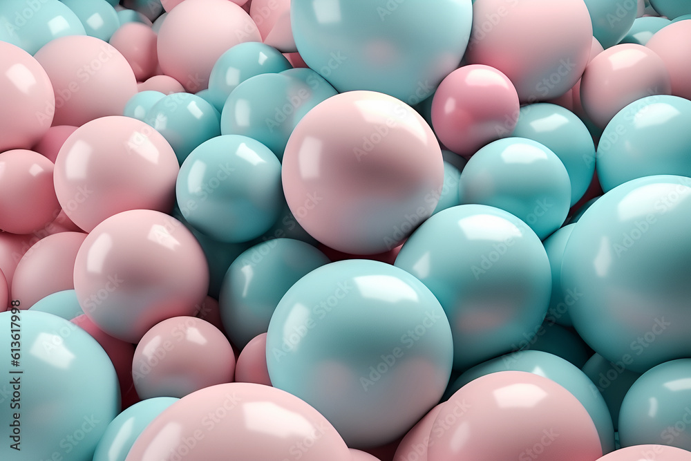 Generative AI. Abstract background with 3d geometric shapes. Wallpaper with texture pastel balls. design for web site , cover , templates Generative AI. Abstract background with 3d geometric shapes. Wallpaper with texture pastel balls. design for web site , cover , templates
