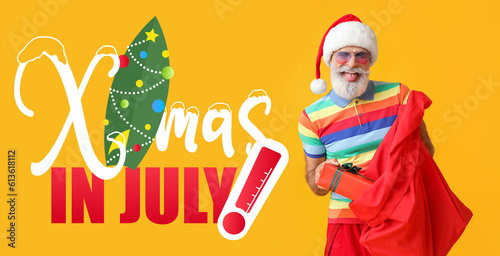 Cool Santa Claus with bag o...