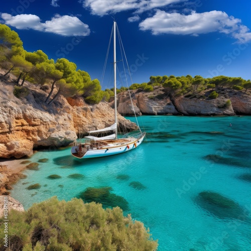 beautiful beach sailing boat yacht 